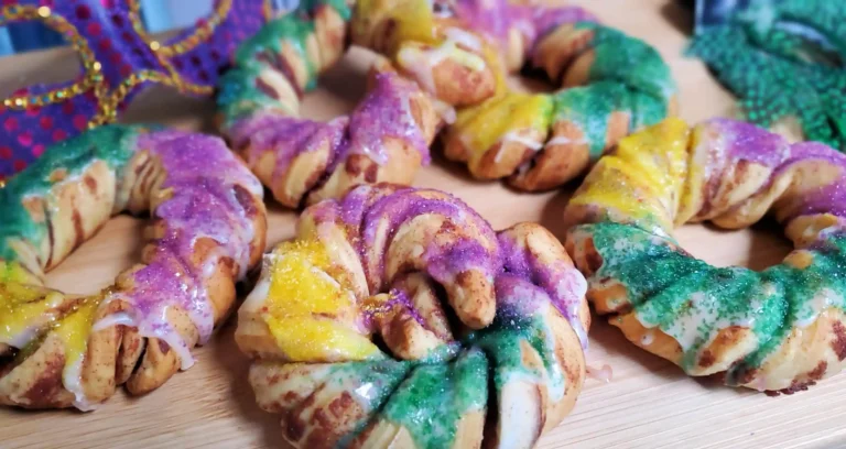 Easy King Cake Recipe Cinnamon Rolls Cream Cheese